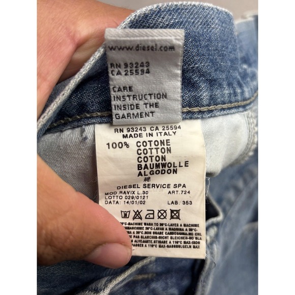 DIESEL Men's Jeans Blue Wash Bootcut Flare Denim Size 32 Made in Italy - Picture 8 of 12